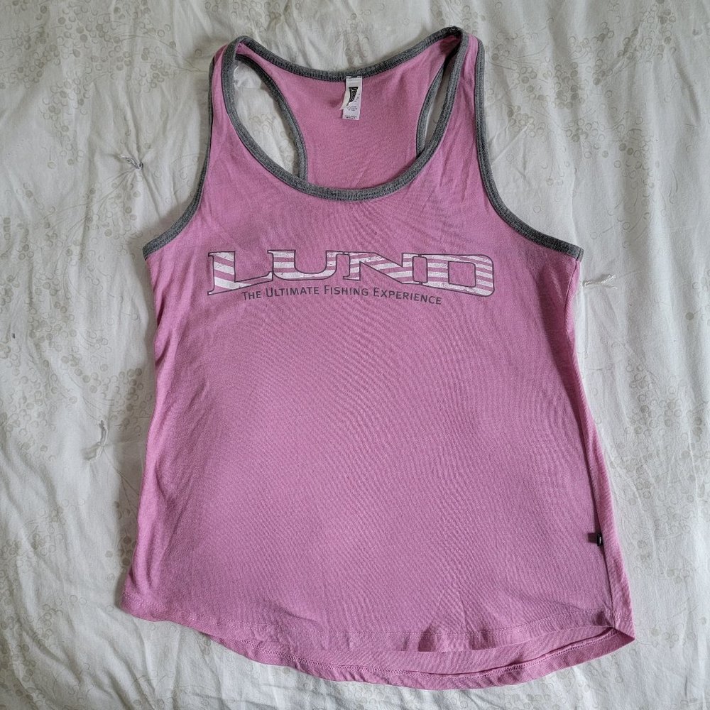 Lund Fishing Racerback Pink Tank Size Small